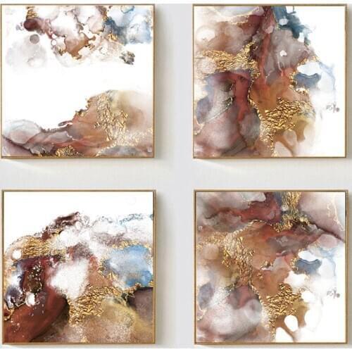 4 piece Diy Diamond painting Abstract golden full square round drill Diamond embroidery sale Diamond mosaic wall stickersZP-2151