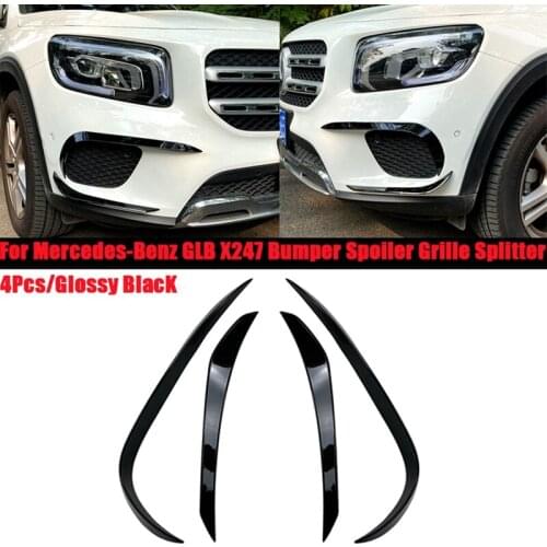 4Pcs Car Front Bumper Spoiler Grille Splitter Cover for Mercedes-Benz GLB X247 GLB180 GLB200