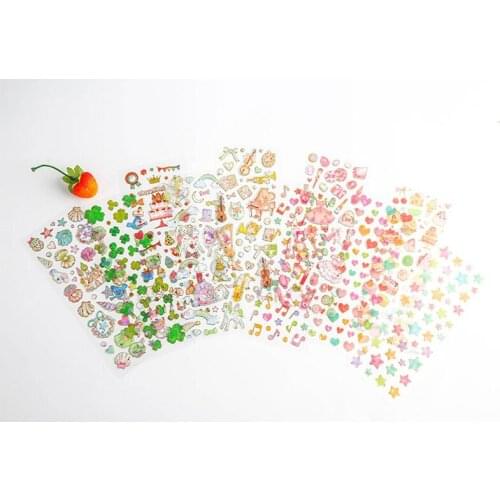 40pcs/lot Lovely Tansparent Pvc Hot stamping Album Sticker Diary Handmade Paper Label Sealing Decoration Sticker wholesale