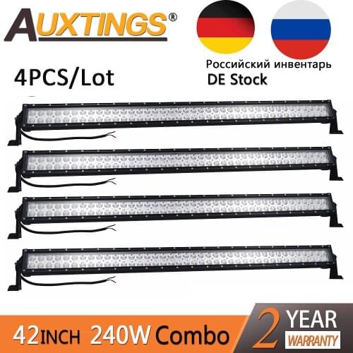 Auxtings Wholesale 4pcs/Lot 240w 40 inch 42 inch led work light bar offroad double rows 4x4 truck led light bar 12v DE RU Stock