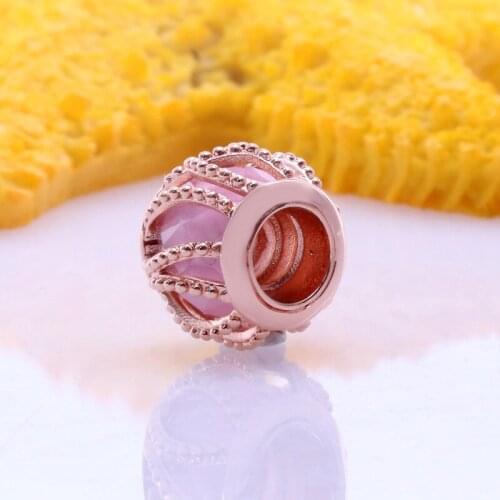 Bewill 100% Authentic 925 Sterling Silver Hollow pattern inlaid with zircon glass beads Fit Original Bracelet