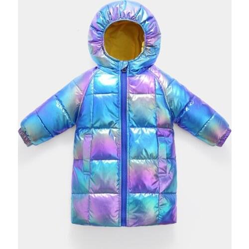 Colorful childrens down jacket mid-length childrens clothing boys clothes toddler girl winter clothes