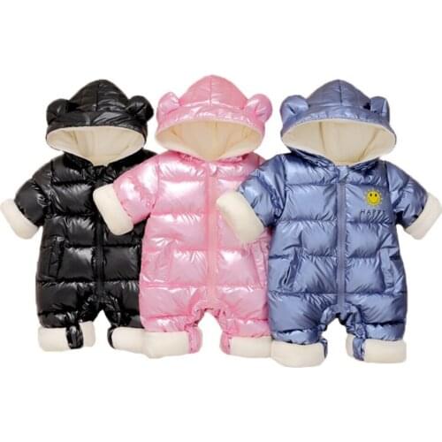 Baby One-piece Clothes Newborn Thicken Warm Winter Outdoor Clothes Boy Girl Wash Free Bright Cotton Clothes Winter Suit