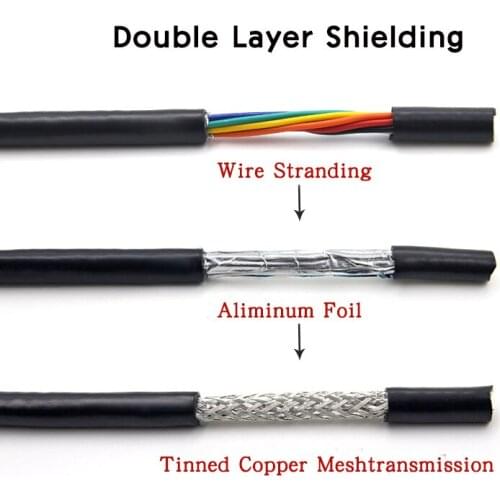 UL2464 Shielded Wire 22/24/26 AWG Audio Headphone Signal Cable 2/3/4/5/6/8 Cores 1Meter