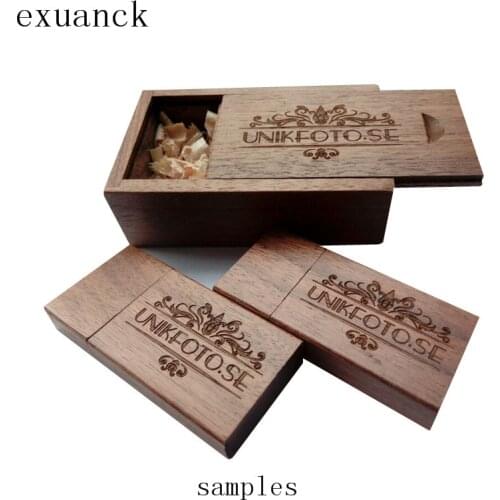 20 Pcs / Lot Photography Custom LOGO Wedding Company Gift Wooden Usb 2.0 Memory Flash Pen Drive 4GB 8GB 16GB 32GB