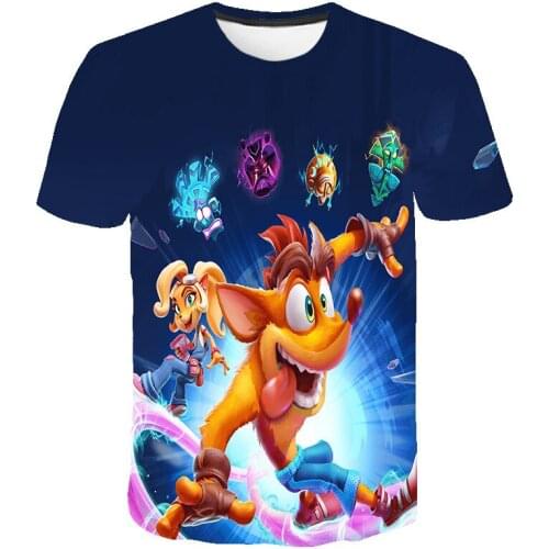 Crash Bandicoot New 4 Series Game Kid T-Shirt Summer 3D Printed Cartoon Fashion Boys Girls T-Shirts Childrens Short Sleeves