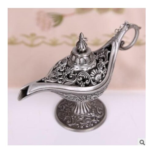 Retro Ornaments Incense Burner Retro Wishing Oil Light Home Decor Gift Carving Hollow Zinc Alloy Magic Lamps