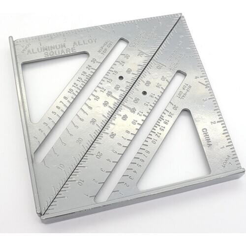 HOT 7Inch Aluminum Alloy Right Angle Ruler Triangular Measuring Woodworking Tool NDS