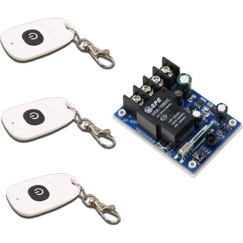 Hot Sale 1CH ON OFF Wide Voltage DC12V24V 36V 48V 1CH 30A Relay Wireless Remote Control Switch Receiver With Transmitter *3PCS