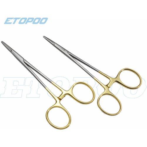 12.5cm 14cm 16cm Gold Handle Needle Holder Clamp Double Eyelids Embedding Surgical Tools Cosmetic Shaping Ophthalmic Instrument