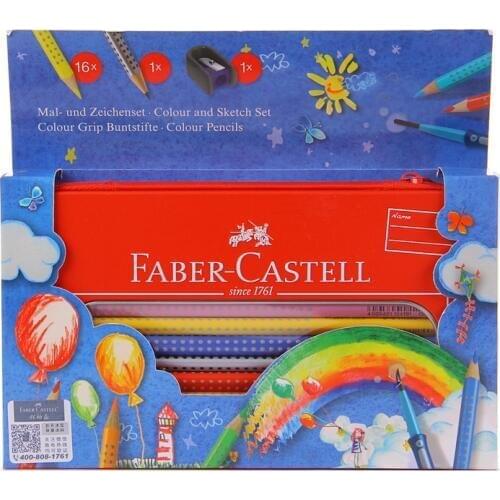 FABER CASTELL Characteristic triangular thick bar water soluble color pencil art painting watercolor pencil