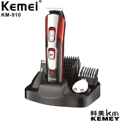 Kemei hair trimmer KM-510 rechargeable hair clipper haircut machine 6 in 1 nose hair trimmer electric shaver razor beard trimmer
