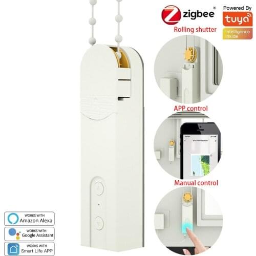 WiFi Tuya Smart Home Roller Blind Driver Blinds Rope Pull Curtain Motor Automation Controller Works with Alexa Google Assistant