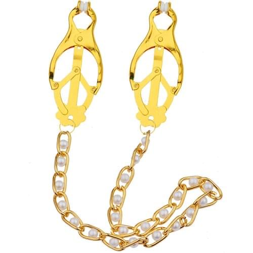 Metal Nipple Clamps With Chain Clips Clamp Stimulator Breast Clips Stimulation Massager SM Exotic Accessories Sex Toy For Women