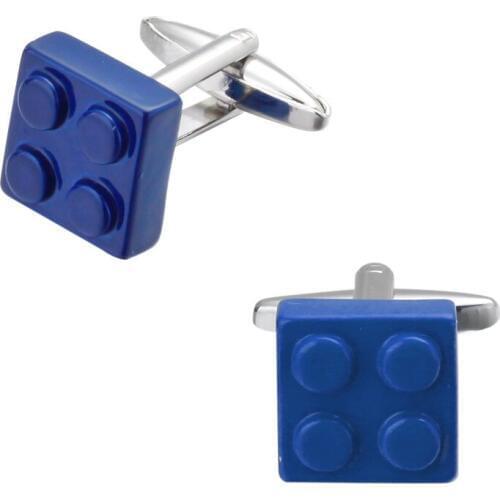 Fashion mens shirt cuff cuff entertainment fun game blue bricks Cufflinks wholesale and retail