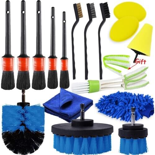 Detail Brush Set Power Scrubber Drill Brush For Car Wheel Rim Cleaning Detailing Brush Set For Car Air Vents Dirt Dust Remove