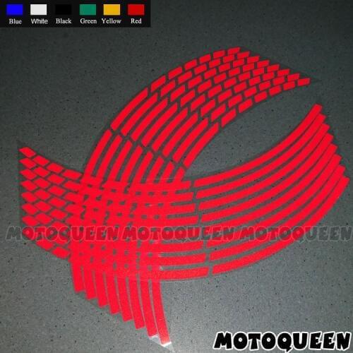 16Pcs 17"18"Wheel Rims Tire Stickers For Motorcycle Car Reflective Stripes Motorbike Decals For For Honda Yamaha Kawasaki Suzuki
