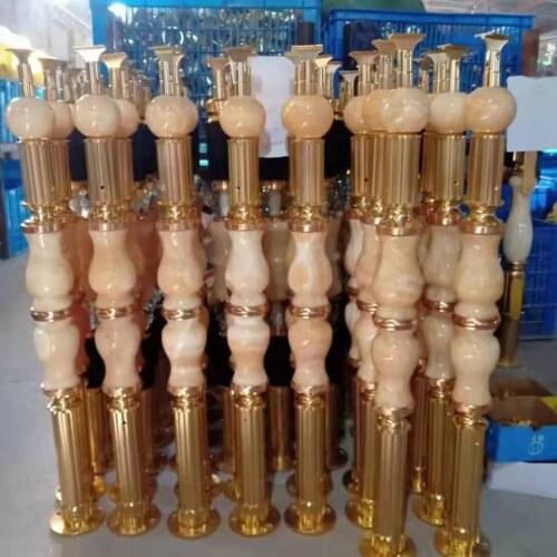 Natural jade column home staircase handrail glass railing high-end villa guardrail