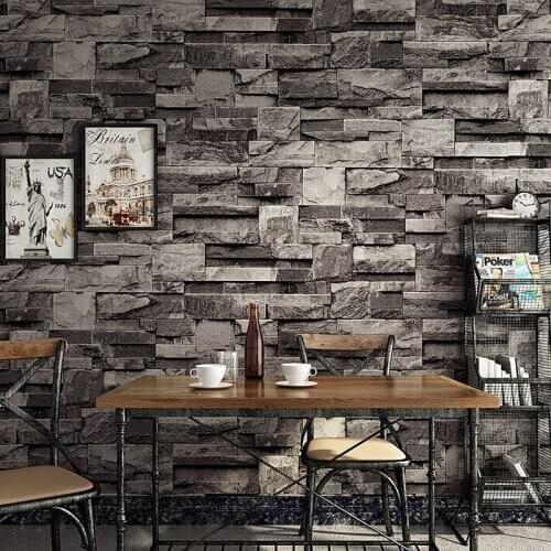 Chinese Imitation Marble Stone Wallpaper Culture Stone Retro Brick Wallpaper 3D Stereo Wall Papers Home Decor Modern Wallpaper