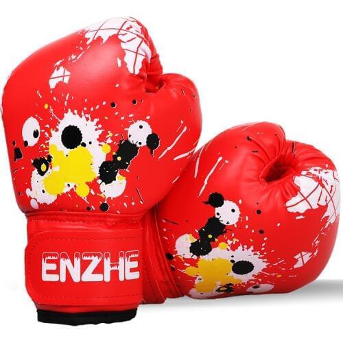 Kids Graffiti gloves Black PU leather 3-6 years child babies kids kick fighting boxing gloves muay thai carton funny boxe gloves