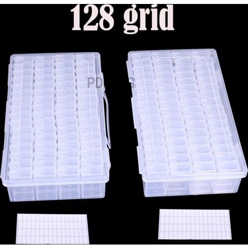 Plastic Container Storage Box Diamond Painting Accessories 64 pcs Bottles Diamant Painting Box Holder jewelry rectangle Box Case
