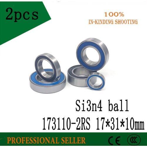 2PCS 173110 Hybrid Ceramic Bearing 17x31x10mm Bicycle Hub Brackets Spares 173110RS Si3N4 Ball Bearings 173110-2RS