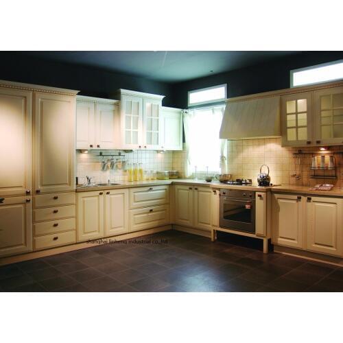 PVC/vinyl kitchen cabinet(LH-PV028)