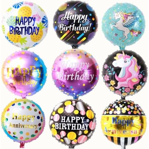 New 18 Inch Round Aluminum Foil Balloon Decoration Birthday Party Childrens Toy Gift Helium Balloon