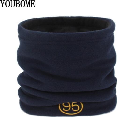 YOUBOME Fashion Men Winter Scarf Ring Knitted Men Scarves For Women O Neck Shawl Snood Warp Warm Hat Male Solid Fleece Scarves