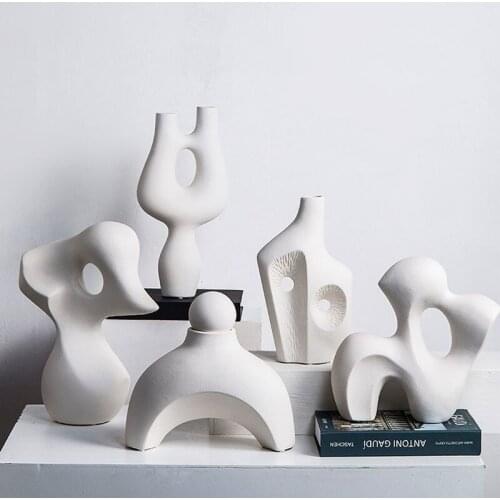 Nordic Creative Abstract Irregular Ceramic Furnishings Home Decoration Simple Style Living Room Desktop Sculpture Ornaments