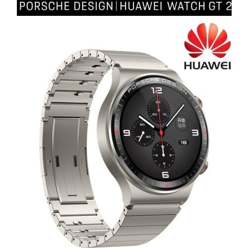 Smart HUAWEI WATCH GT 2 PORSCHE DESIGN Bluetooth Call Sports Health Coach Heart Rate Monitoring Music Fashion Titanium Gold