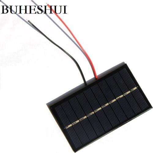 BUHESHUI 0.75W 5V Epoxy Solar Panel+Cable/Wire Solar Charger For 3.7V Battery System Light Toy Education 100*60MM 20pcs/lot