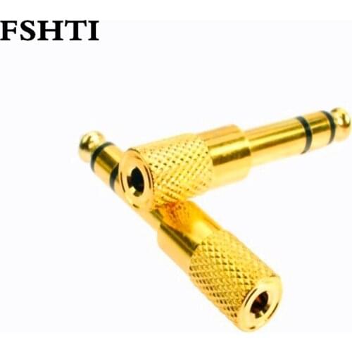 High quality 100% Gold Plated 1 pcs 6.3mm (1/4 inch) to 3.5 mm Male to Female Stereo Adapter Audio Adapter