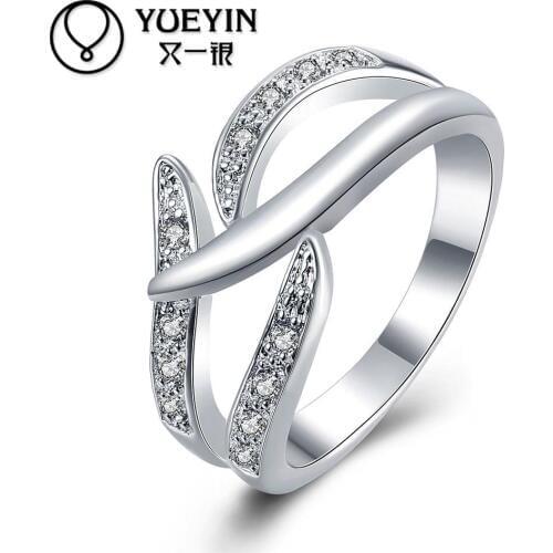 Female jewelry silver plated wedding rings Engagement jewelry bague femme Classic Never fade Original designs ladies rings