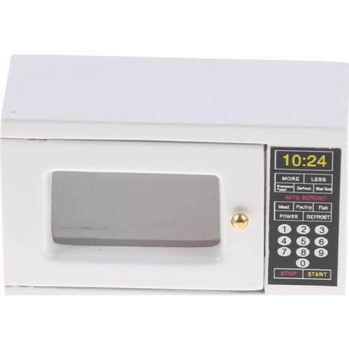 1:12 Miniature White Microwave Oven Dollhouse Kitchen Accessories