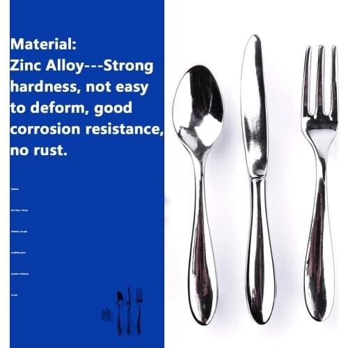 1Pcs Creative Furniture Zinc Alloy Spoon Fork Knife Kitchen Cabinet Closet Drawer Pull Handles Knobs