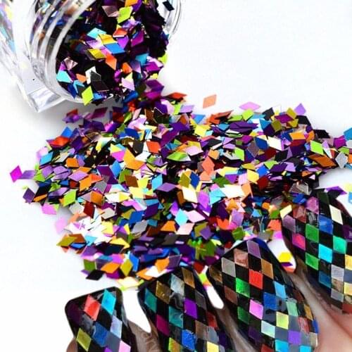 10g Jar HOLO DIAMOND Glitter/ 2x4mm Rhombus Glitter Holographic Fuchsia / Christmas Nail Glitter Laser Eco-Friendly PET Sequin