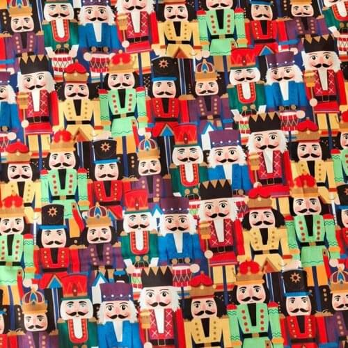 110CM Width Cartoon Men with Beard Cotton Fabric for Kids Clothes Home Textile Slipcover Sewing DIY Needlework Material