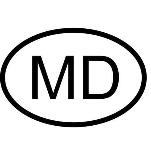 14.4CM*9.7CM MD MOLDOVA COUNTRY CODE OVAL CAR STICKER VINYL DECAL Laptop Suitcase Helmet Skateboard Sticker