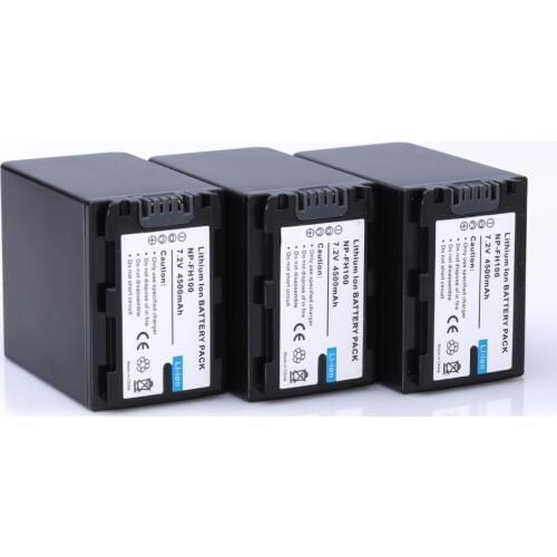 3pcs 4500mAh NP-FH100 NP FH100 Battery / Batteries For SONY NP-FH70 FH50 FH30 DCR-SX40 SX40R Free shipping