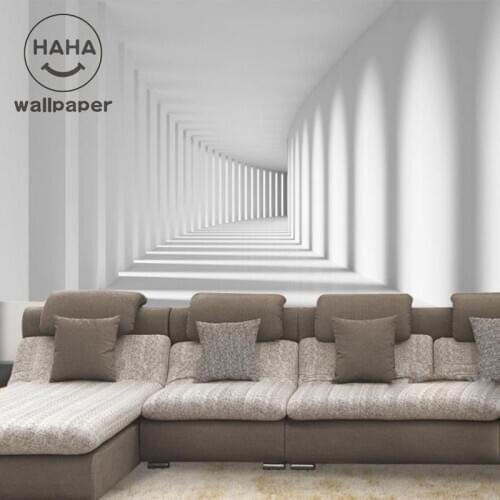 3d stereo sofa tv background wall wallpaper painting waterproof PVC Pure white Custom sizes