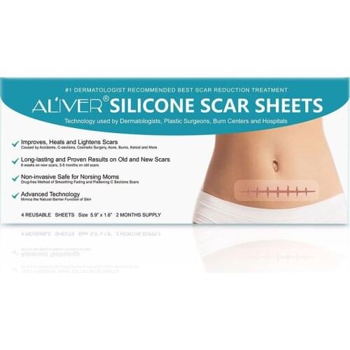 4pcs Silicone Scars Sheet Soft Adhesive Fabric Strips Scar Removal Care Surgical Scar Stickers Therapy Skin Repair Treatment