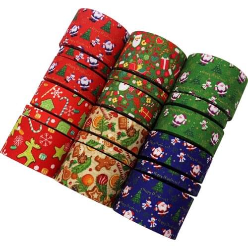 5 yards Christmas Printed Embossed Ribbon Ribbon Handmade Bow Hair Accessories Hairpin Material Accessories