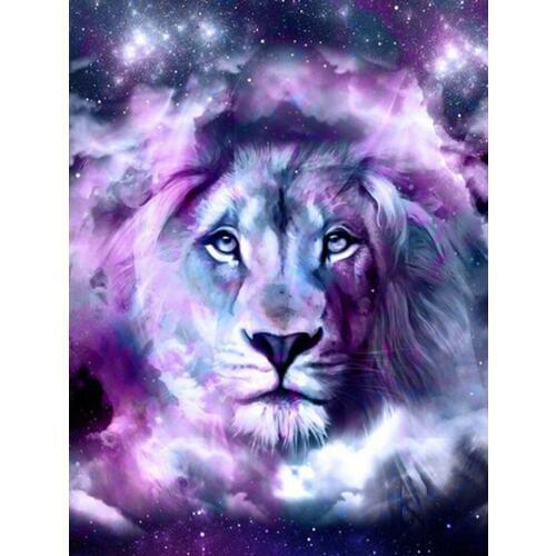 5D DIY Diamond Painting Purple Lion Head Animal Full Drill Diamond Embroidery Cross Stitch Mosaic Rhinestone Home Decor Gift