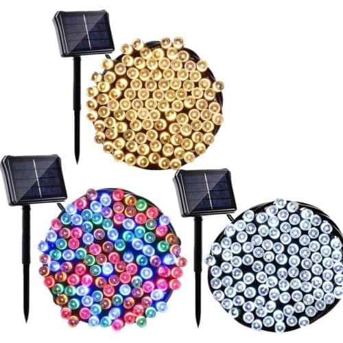 7m/12m/22mLed Fairy Light Outdoor Solar Powered String Light 200 Christmas Garland 8 Mode Garden Wedding Decoration Waterproof