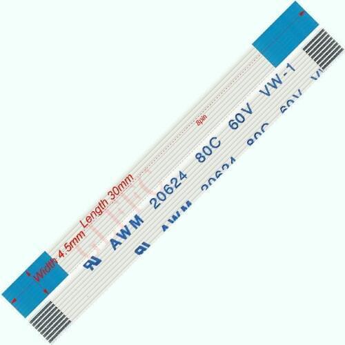 8pin 0.5pitch 30mm-180mm A-type Flexible Flat Cable FFC awm 20624 ROHS for TTL LCD DVD Computer