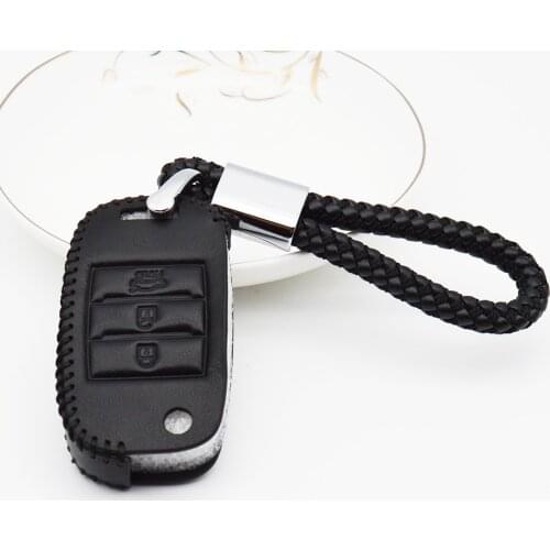 For Kia Ceed Rio 3 4 2017 Cerato K3 Picanto Sportage 3 2015 Sorento Car Key Cover Case Real Leather Key Ring Protection Bag