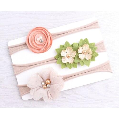 3PCS Baby Girls Flower Headband Set Infant Bowknot Lovely Headwear Gift 2019 Children Kids Princess Band Hair Accessory