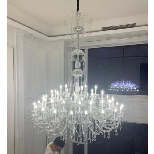 Modern Clear Elegant Design Crystal Chandelier Palace Hotel Villa Large Crystal K9 Chandelier Lights Lobby Staircase Decoration