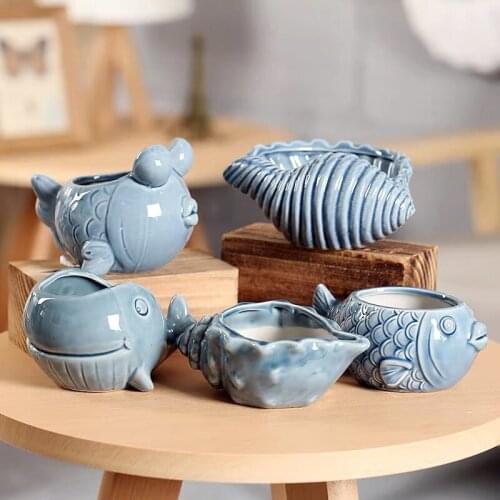 Creative Succulent Flower Pot Ceramic Plant Potted Cute Design Animal Flower Flower Pot Home Decoration Garden Transformation